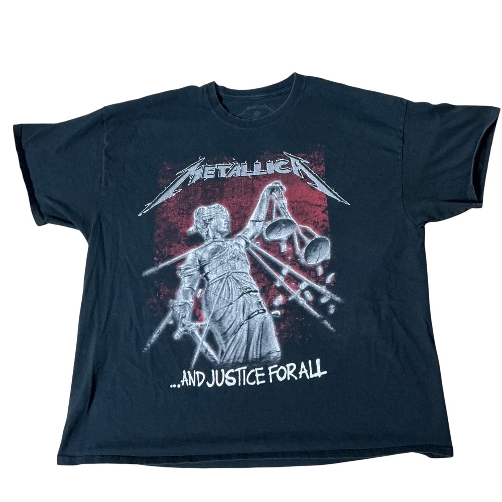 Metallica And Justice For All Graphic‎ T-Shirt Mens XXL Black Short Sleeve Tee